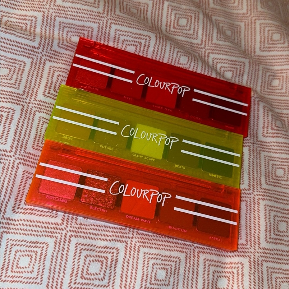 NWOT Colourpop Neon 5-pan palette bundle